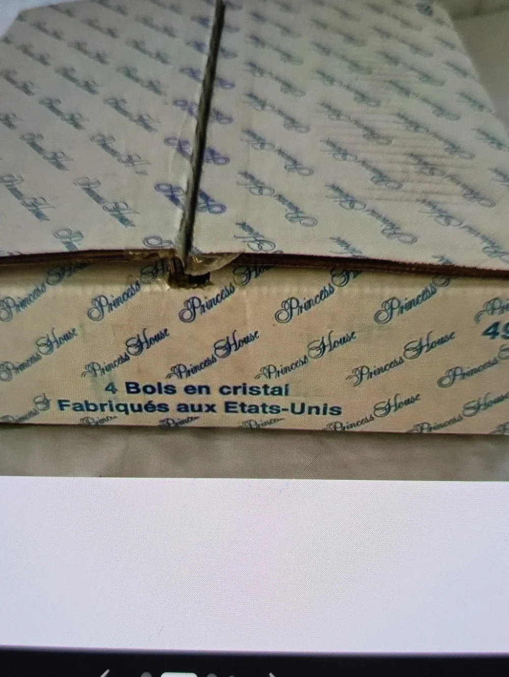Princess House White and Blue Patterned Box